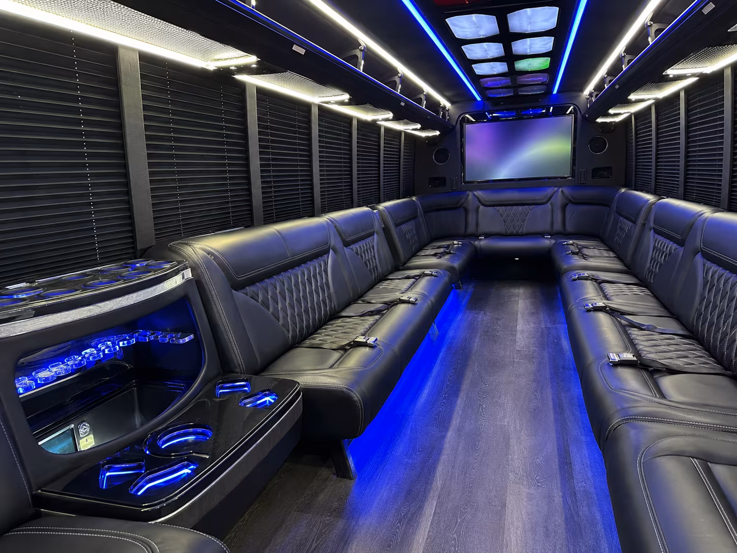 murrieta 20 passenger party bus inside
