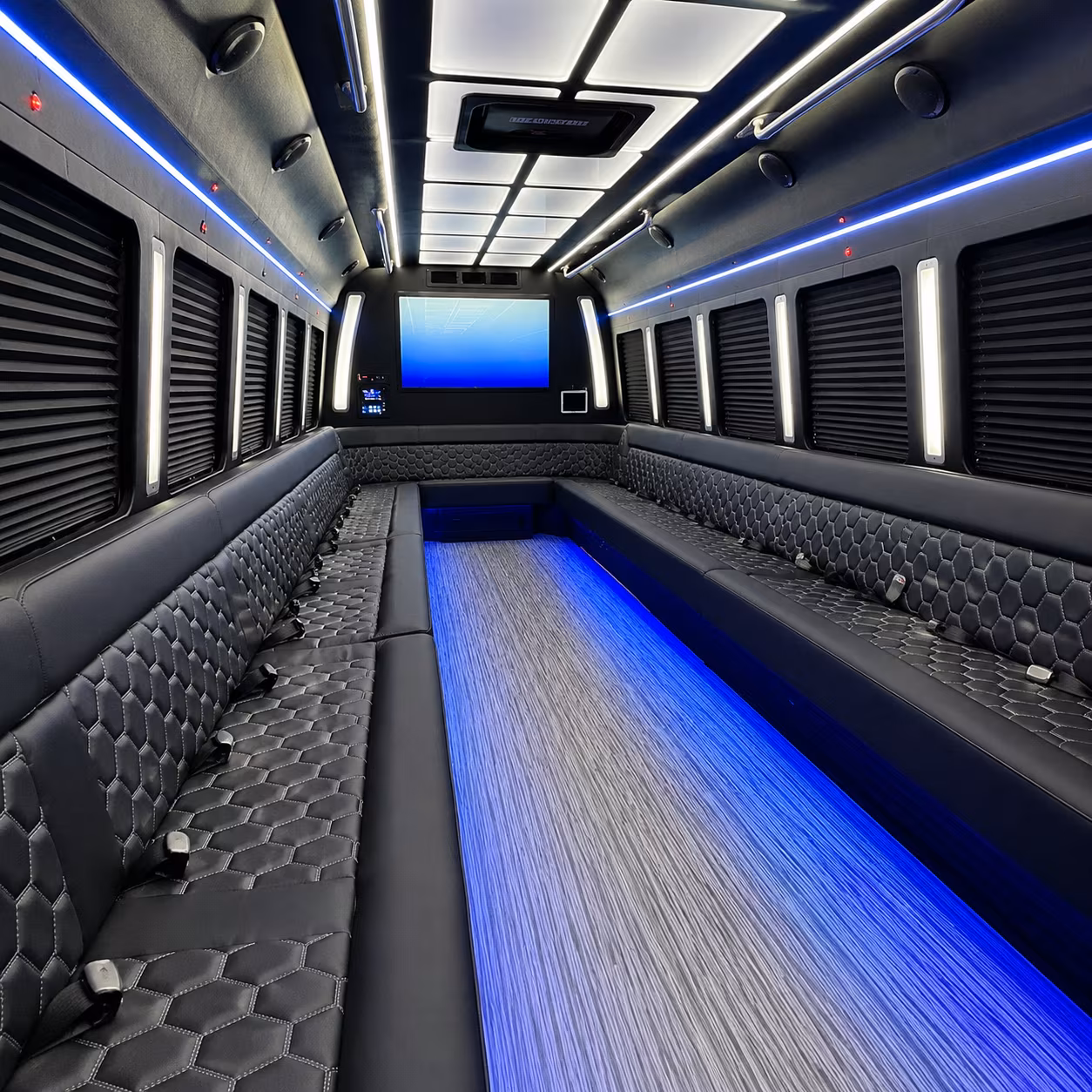 murrieta 50 passenger party bus inside